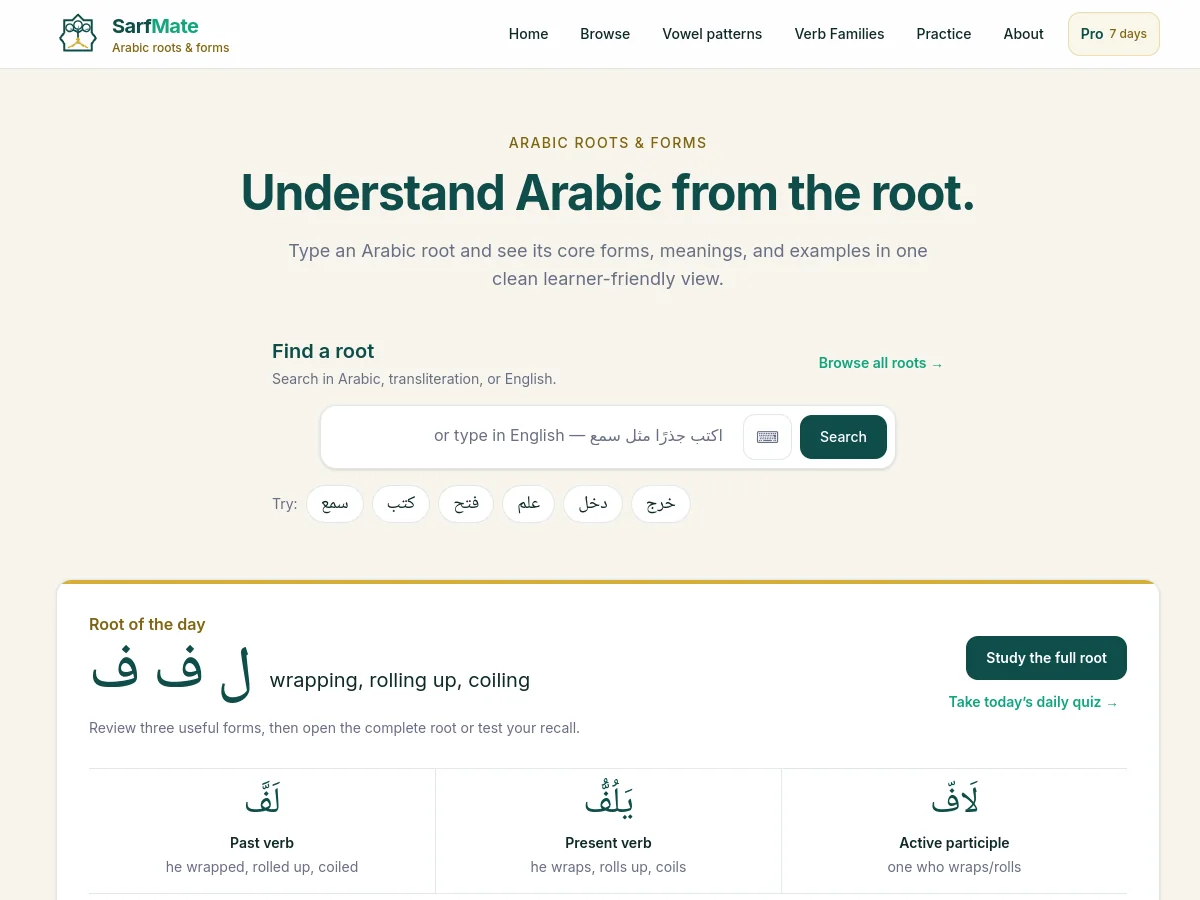 SarfMate website homepage